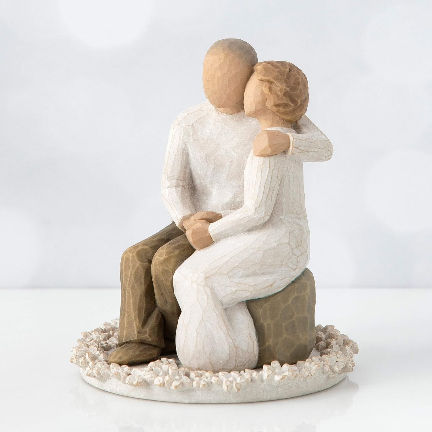 image:imageWillow Tree Promise Sculpted HandPainted Cake Topper Cast from a Susan Lordi Original Carving Carved Flower Base LeadFree and FoodSafe Materials Sentiment on Enclosure CardAnniversary