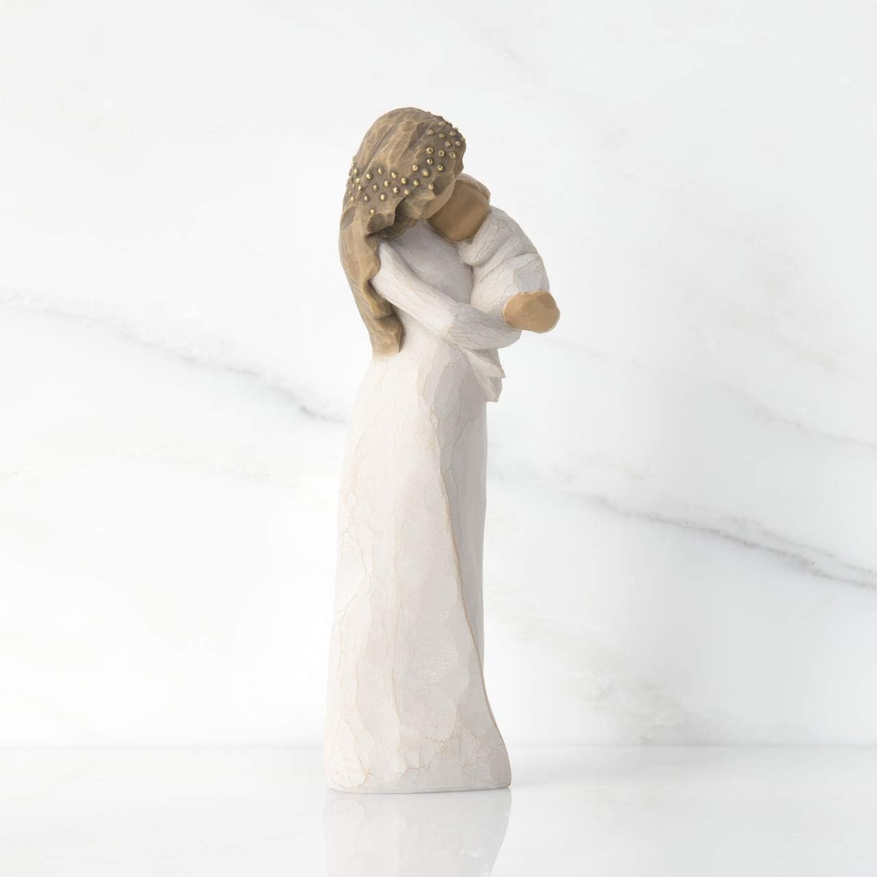 image:imageWillow Tree Sanctuary Sculpted HandPainted Figure with Gold Leaf Cast from a Susan Lordi Original Carving Gift Offering Comfort Peace Support and Inner Strength Includes Enclosure CardNatural