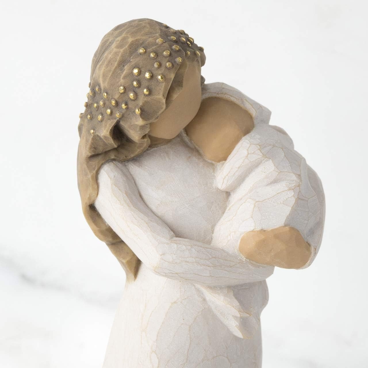 image:imageWillow Tree Sanctuary Sculpted HandPainted Figure with Gold Leaf Cast from a Susan Lordi Original Carving Gift Offering Comfort Peace Support and Inner Strength Includes Enclosure CardNatural