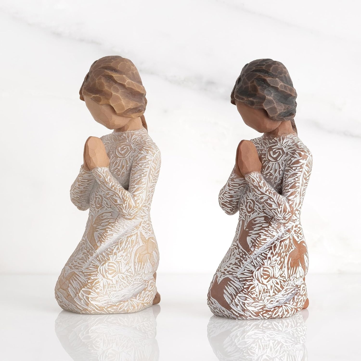 image:imageWillow Tree Sanctuary Sculpted HandPainted Figure with Gold Leaf Cast from a Susan Lordi Original Carving Gift Offering Comfort Peace Support and Inner Strength Includes Enclosure CardDarker Skin