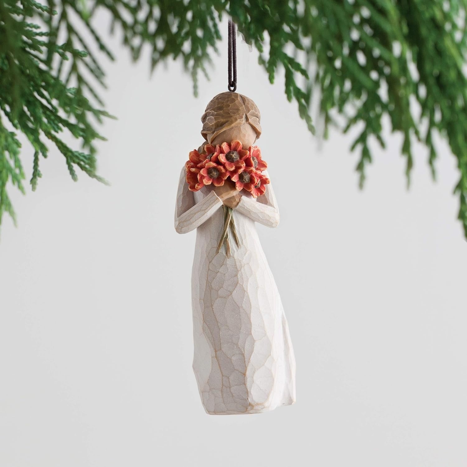 image:imageWillow Tree Surrounded by Love Ornament Sculpted HandPainted Figure Celebrating Friendship and Sentiment Cast from a Susan Lordi Original Carving Cast Resin Keepsake Ready to HangNatural
