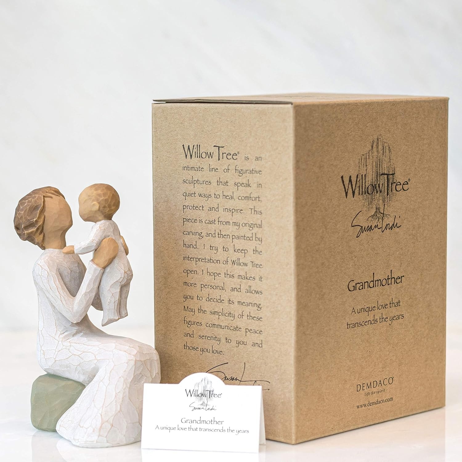 image:imageWillow Tree Surrounded by Love Sculpted HandPainted Figure Cast from a Susan Lordi Original Carving Gift Expressing Love and Caring Includes Enclosure Card Display on MantelNatural