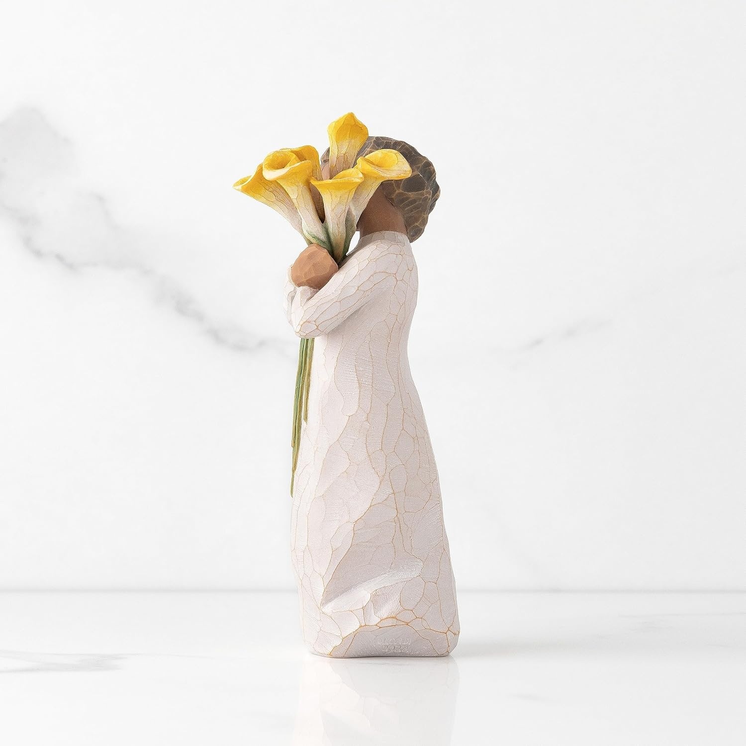 image:imageWillow Tree with Gratitude Sculpted HandPainted Figure Cast from a Susan Lordi Original Carving Thoughtful Keepsake Gift for Loved Ones Includes Enclosure Card Fitted Gift BoxYellow Calla Lily