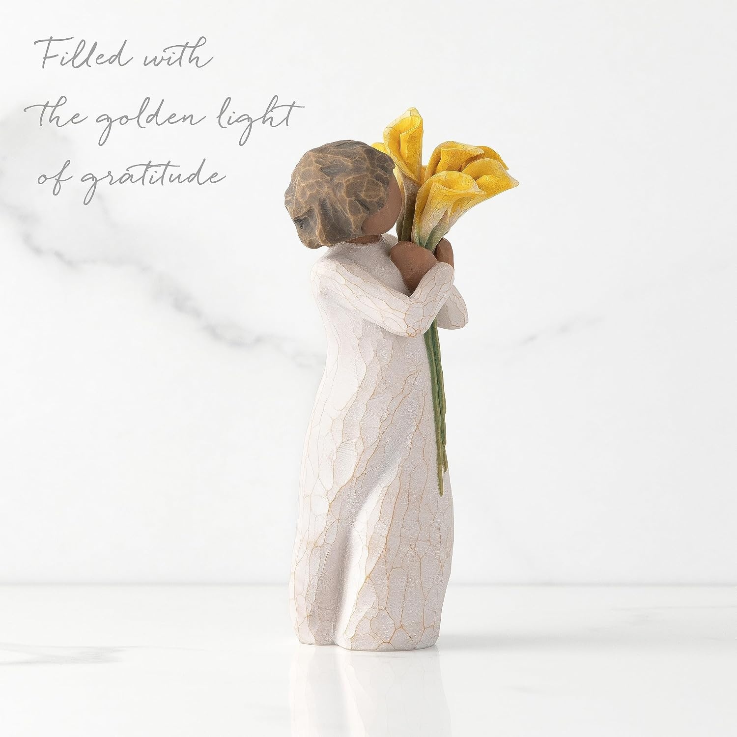 image:imageWillow Tree with Gratitude Sculpted HandPainted Figure Cast from a Susan Lordi Original Carving Thoughtful Keepsake Gift for Loved Ones Includes Enclosure Card Fitted Gift BoxYellow Calla Lily