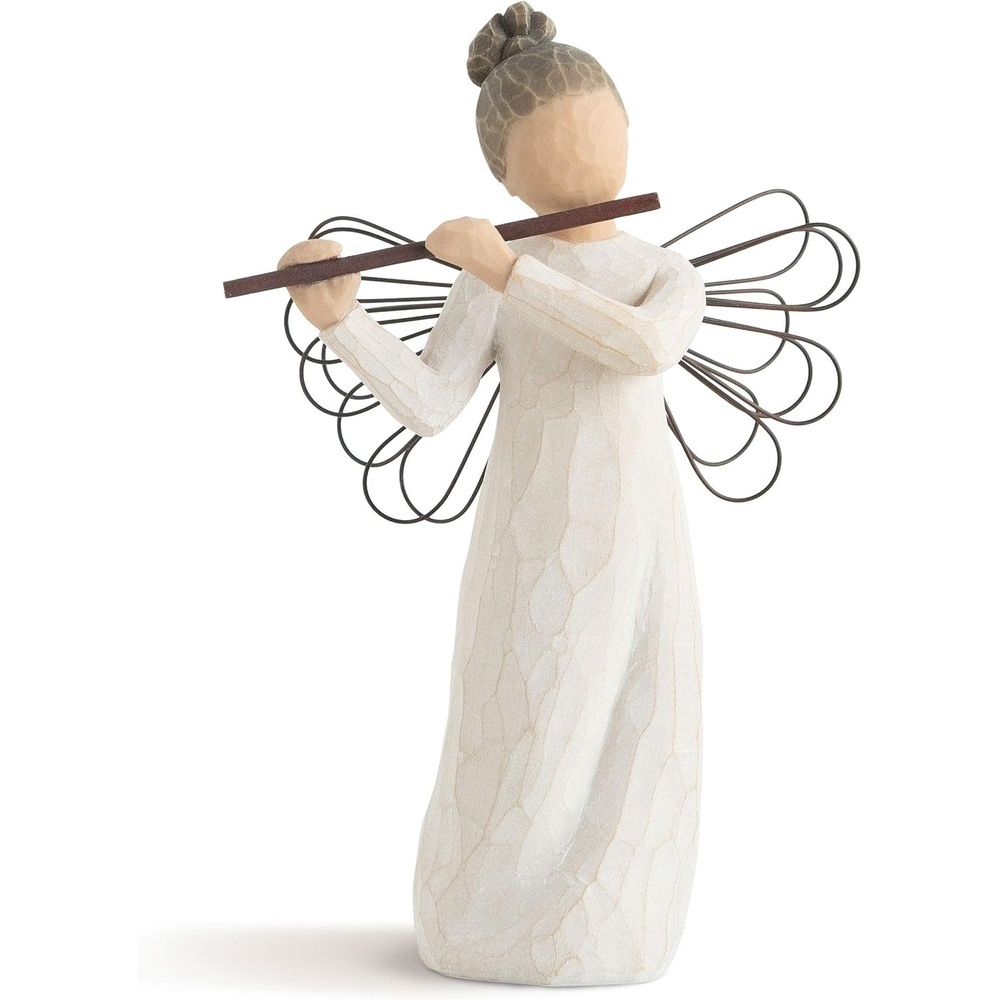 image:imageWillow Tree Angel of Harmony Figure HandPainted Flute Shelf Decor  HandPainted Angel Figurine Celebrating Friendship Nature and Everyday Blessings Sculpted by Artist Susan LordiAntique