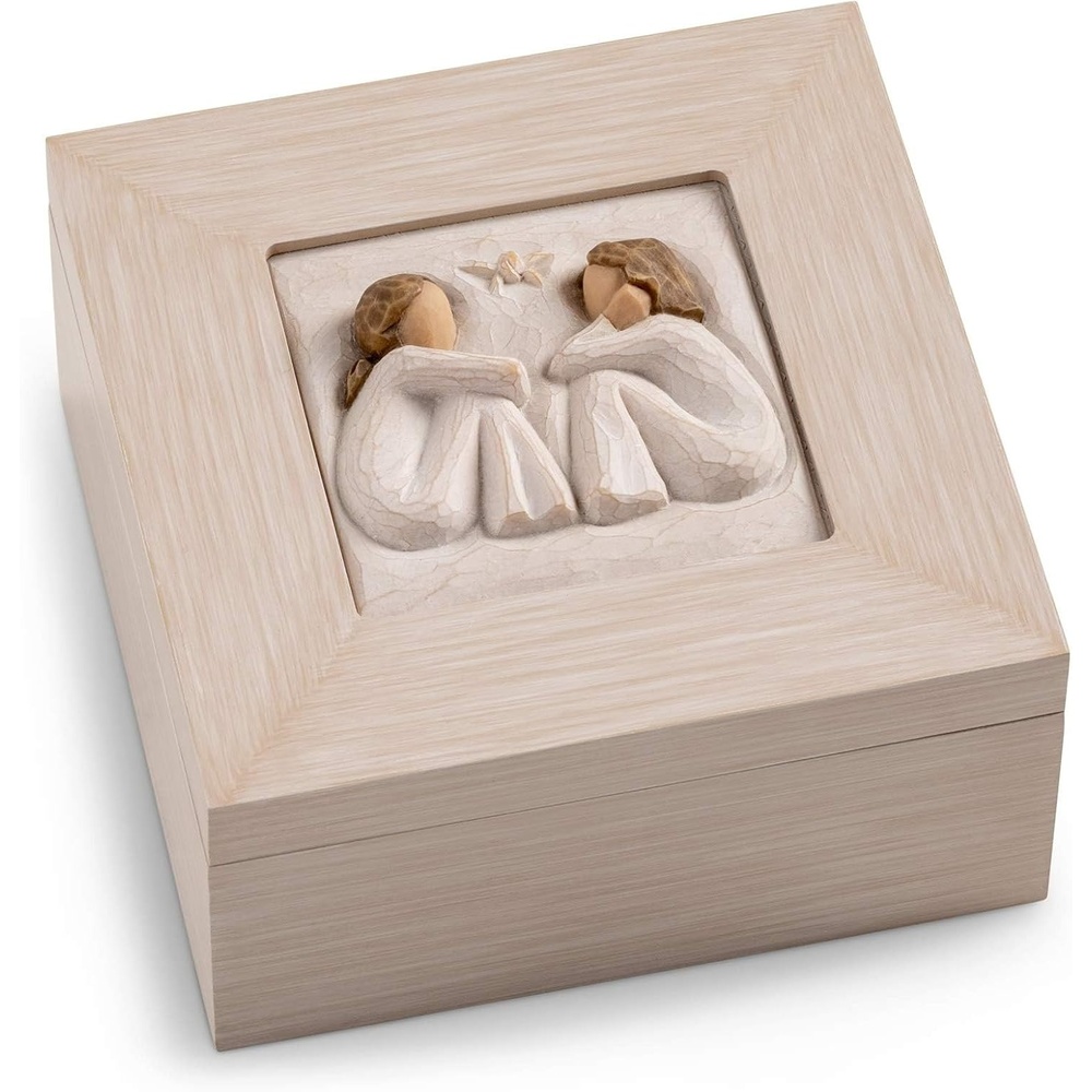 image:imageWillow Tree Around You Musical Sculpted HandPainted Musical Figure Plays a Melody Designed by Artist Susan Lordi Sentiment on Enclosure Card Ready to Display on Shelf or TableSong of Joy