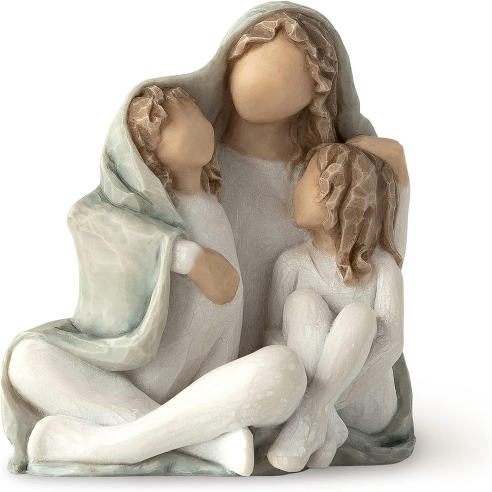 image:imageWillow Tree Cozy Close Together we Three Loving Embrace from Mother Grandmother Caregiver Nanny Depicts Playful Relationship and Imaginative Play Sculpted HandPainted FigureNatural