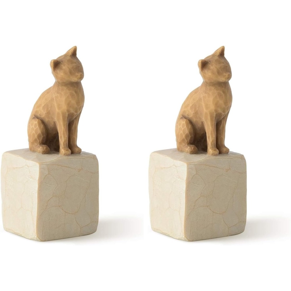 image:imageWillow Tree Love My Cat Light Sculpted HandPainted Figure  Cast from a Susan Lordi Original Carving Expresses Love and Affection Thoughtful Gift Ready to Display on Shelf or MantelOne Size Pack of 2
