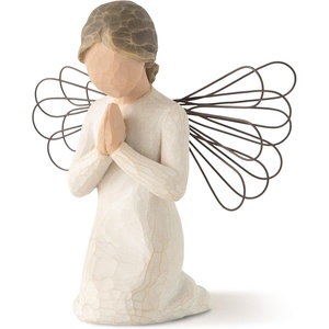 Willow Tree Angel of Prayer, Sculpted Hand-Painted Figure | Kneeling Angel With Hands in Prayer, Baptism and Communion Gift, Cast from a Susan Lordi Original Carving