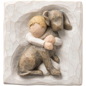 Willow Tree Duet Framed Plaque, Sculpted Hand-Painted Bas Relief in Wood Frame | Sentiment on Enclosure Card, Keyhole Hanger for Wall Display, Cast from a Susan Lordi Original Carving(True)