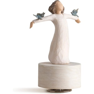 Willow Tree Happiness Musical, Sculpted Hand-Painted Musical Figure | Plays a Melody, Designed by Artist Susan Lordi, Sentiment on Enclosure Card, Ready to Display on Shelf or Table
