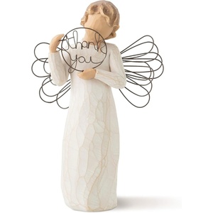 Willow Tree Just for You Angel Figure, Hand-Painted, Thank You, Decor | Hand-Painted Angel Figurine, Celebrating Friendship, Nature and Everyday Blessings, Sculpted by Artist Susan Lordi(Antique)