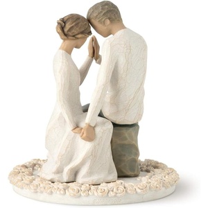 Willow Tree Promise, Sculpted Hand-Painted Cake Topper | Cast from a Susan Lordi Original Carving, Carved Flower Base, Lead-Free and Food-Safe Materials, Sentiment on Enclosure Card(Promise)