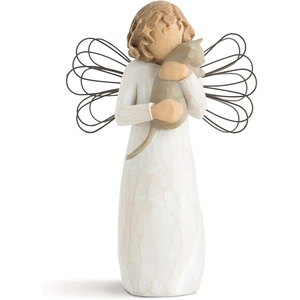 Willow Tree with Affection Angel Figure, Hand-Painted, Cat, Shelf Decor | Hand-Painted Angel Figurine, Celebrating Friendship, Nature and Everyday Blessings, Sculpted by Artist Susan Lordi(Natural)