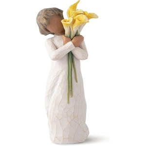 Willow Tree with Gratitude, Sculpted Hand-Painted Figure | Cast from a Susan Lordi Original Carving, Thoughtful Keepsake Gift for Loved Ones, Includes Enclosure Card, Fitted Gift Box(Yellow Calla Lily)