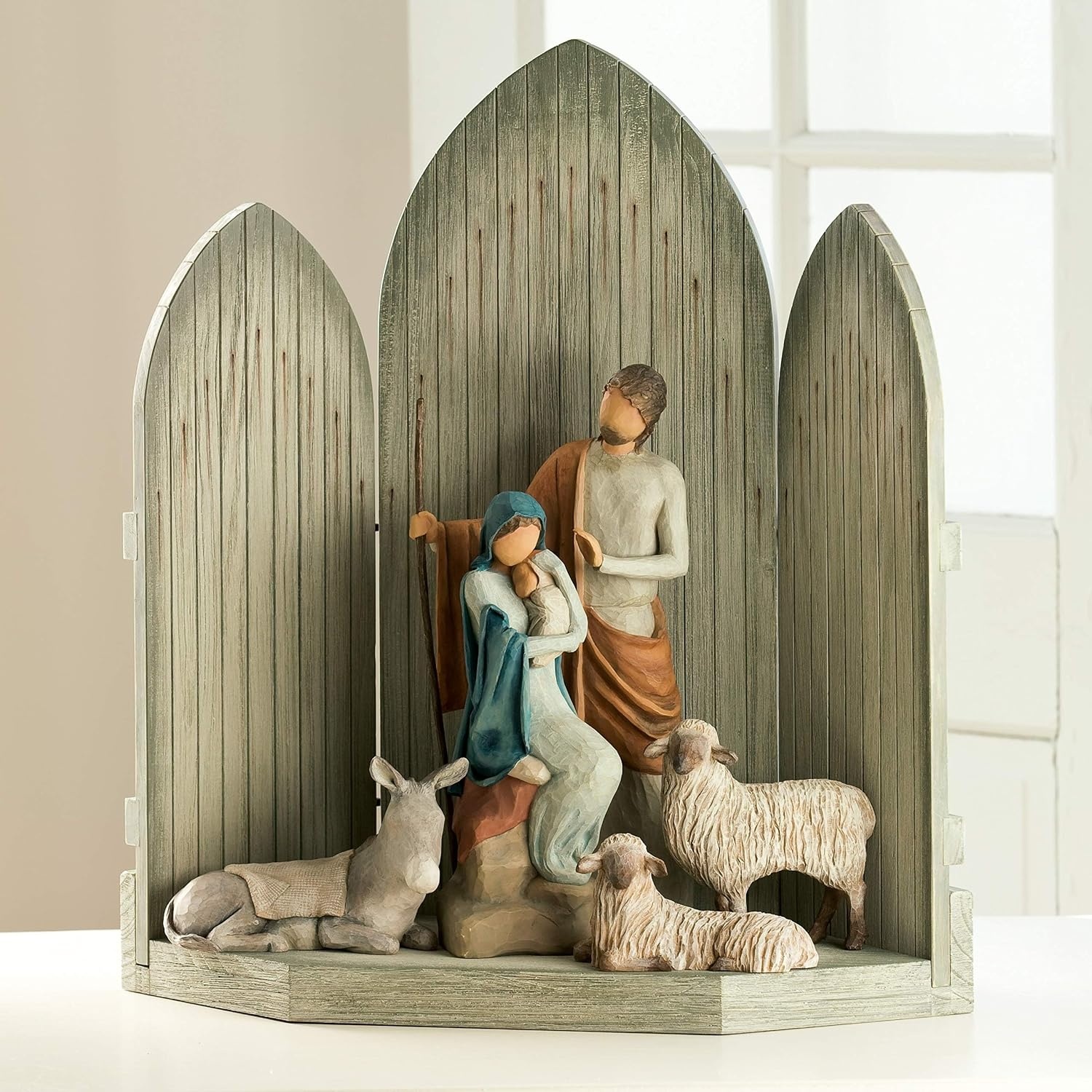 image:imageWillow Tree Gentle Animals of the Stable HandPainted Figures 3Piece Set Extends the Willow Tree Nativity Scene Designed by Artist Susan Lordi Heirloom Keepsake Display on Shelf or TableModern