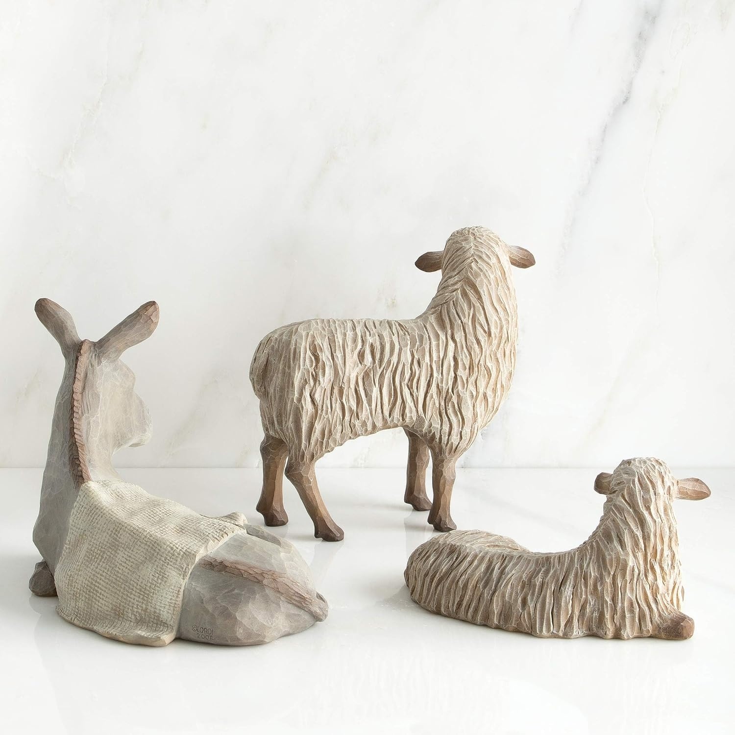 image:imageWillow Tree Gentle Animals of the Stable HandPainted Figures 3Piece Set Extends the Willow Tree Nativity Scene Designed by Artist Susan Lordi Heirloom Keepsake Display on Shelf or TableModern
