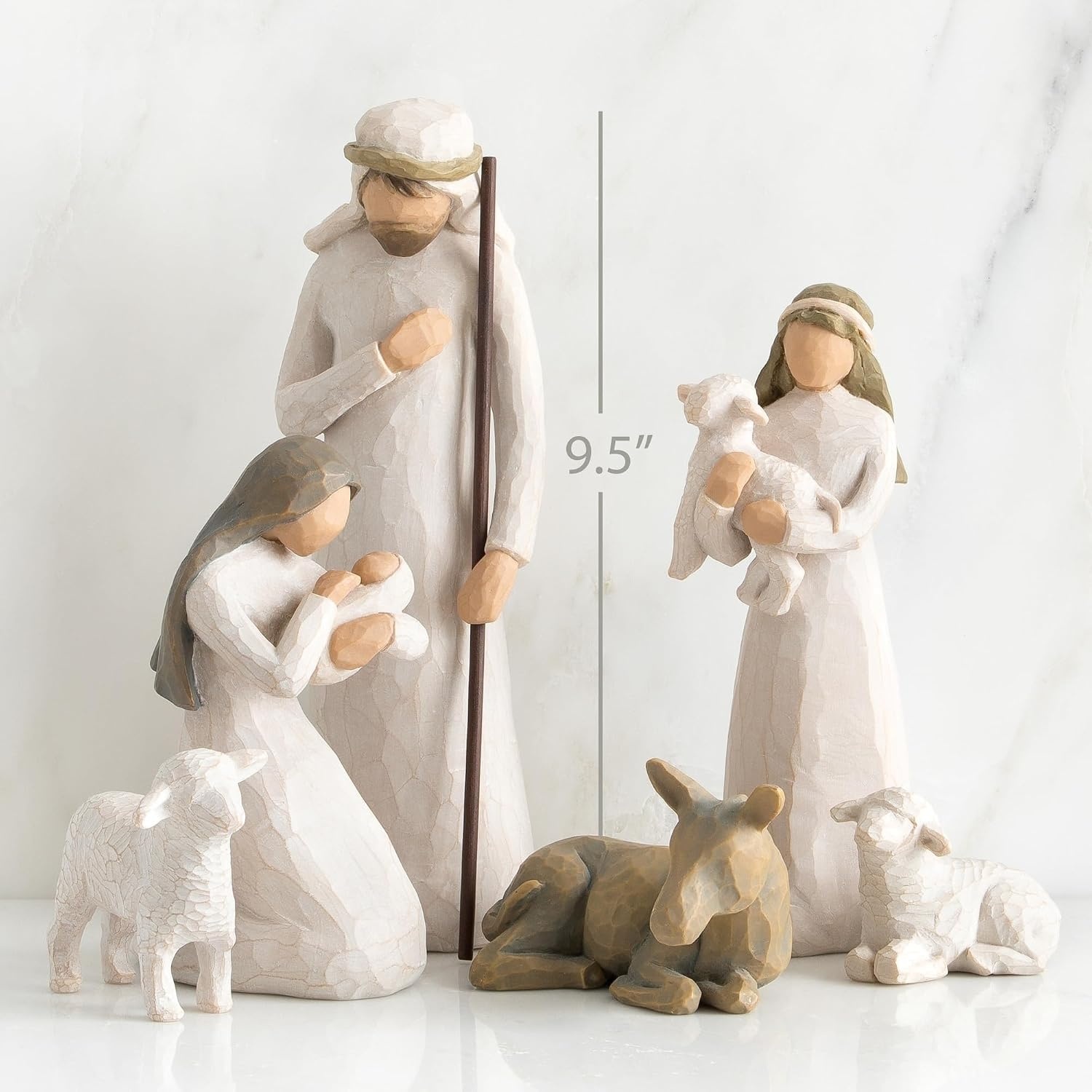 image:imageWillow Tree Nativity Figures with Three Wisemen Metal Stars 14 Piece Set Designed by Artist Susan Lordi Resin Figures Build the Nativity Scene a Timeless Holiday Tradition and Classic CollectionDeluxe Angel