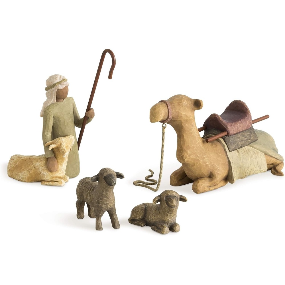 image:imageWillow Tree Little Shepherdess Sculpted HandPainted Nativity Figures 3Piece Set  Designed by Artist Susan Lordi Build the Nativity Scene a Timeless Holiday Tradition to Display on Mantel or TabletopStable Animals