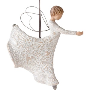 Willow Tree Dance of Life, Hanging Ornament, Angel Figurine | Ballet Pose With Outstretched Arms, Cream Dress, Celebrates Life’s Milestones, Cast from a Susan Lordi Original Carving(Natural)