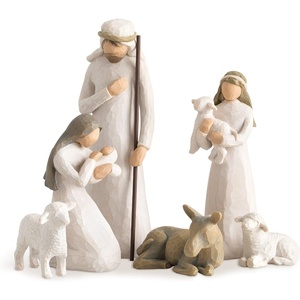 Willow Tree Little Shepherdess, Sculpted Hand-Painted Nativity Figures, 3-Piece Set | Designed by Artist Susan Lordi, Build the Nativity Scene, a Timeless Holiday Tradition to Display on Mantel or Tabletop(Deluxe Nativity)