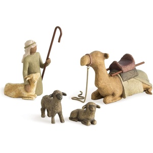 Willow Tree Little Shepherdess, Sculpted Hand-Painted Nativity Figures, 3-Piece Set | Designed by Artist Susan Lordi, Build the Nativity Scene, a Timeless Holiday Tradition to Display on Mantel or Tabletop(Stable Animals)