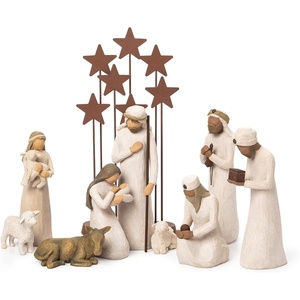 Willow Tree Nativity Figures with Three Wisemen, Metal Stars 14 Piece Set | Designed by Artist Susan Lordi, Resin Figures, Build the Nativity Scene, a Timeless Holiday Tradition and Classic Collection(Deluxe Camel)