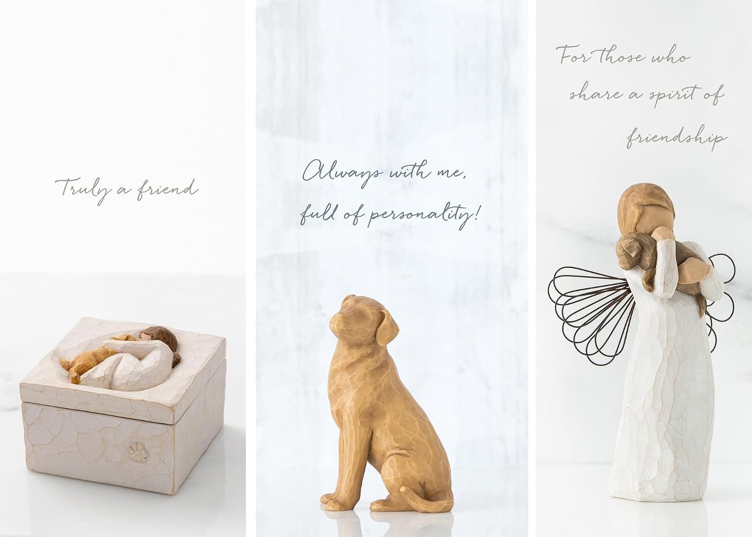 image:imageWillow Tree Angel of Friendship Love My Dog and Keepsake Box 3 Piece Set Designed by Artist Susan Lordi Curated MultiPiece Collection with Inspirational Meaning Packaged for GiftGivingFriendship Dog Keepsake