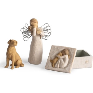 Willow Tree Angel of Friendship Love My Dog and Keepsake Box 3 Piece Set | Designed by Artist Susan Lordi, Curated Multi-Piece Collection with Inspirational Meaning, Packaged for Gift-Giving(Friendship Dog Keepsake)