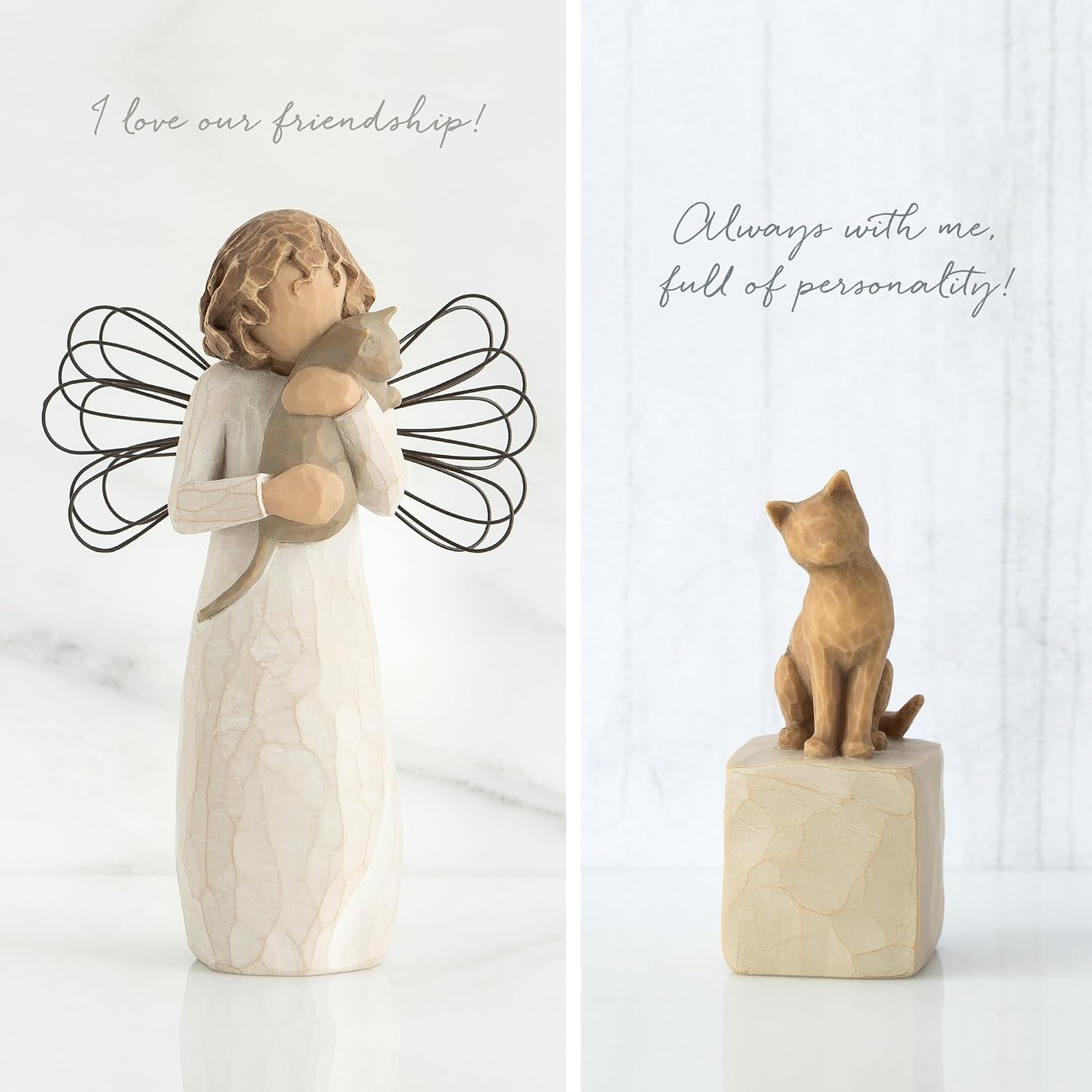 image:imageWillow Tree Heart and Soul Plus Friendship Keepsake Box 2Piece Set Designed by Artist Susan Lordi Curated MultiPiece Collection with Inspirational Meaning Packaged for GiftGivingAffection Cat Figure