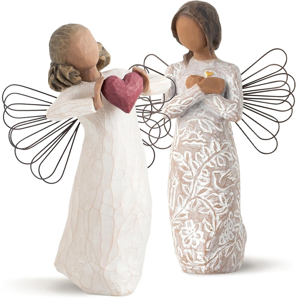 image:imageWillow Tree with Love Remembrance Darker Skin Set of 2 Angels  Designed by Artist Susan Lordi Gift Collection Celebrating Loving Relationships and Family Bonds Packaged for GiftGivingLove Remembrance Angels