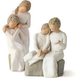 Willow Tree with Love, Remembrance (Darker Skin), Set of 2 Angels | Designed by Artist Susan Lordi, Gift Collection Celebrating Loving Relationships and Family Bonds, Packaged for Gift-Giving(Mother Grandmother Set)