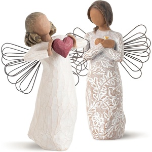 Willow Tree with Love, Remembrance (Darker Skin), Set of 2 Angels | Designed by Artist Susan Lordi, Gift Collection Celebrating Loving Relationships and Family Bonds, Packaged for Gift-Giving(Love Remembrance Angels)