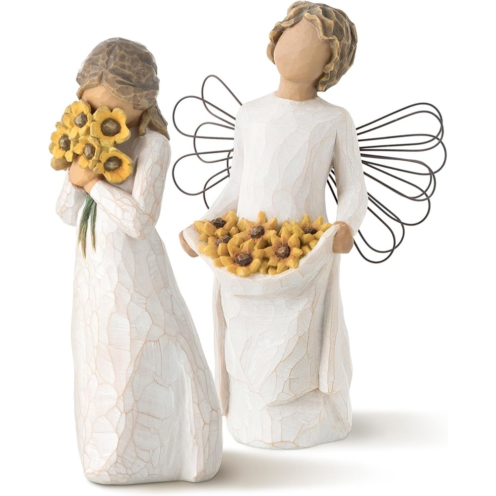 image:imageWillow Tree Warm Embrace Figure Plus Sunshine Angel Figure Sculpted HandPainted 2 Piece Set