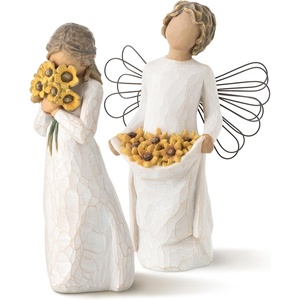 Willow Tree Warm Embrace Figure Plus Sunshine Angel Figure, Sculpted Hand-Painted 2 Piece Set